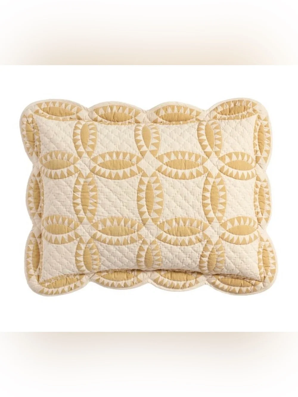 Set 2 Pottery Barn Cooper Quilted King Pillow Shams Yellow Gold NWOT